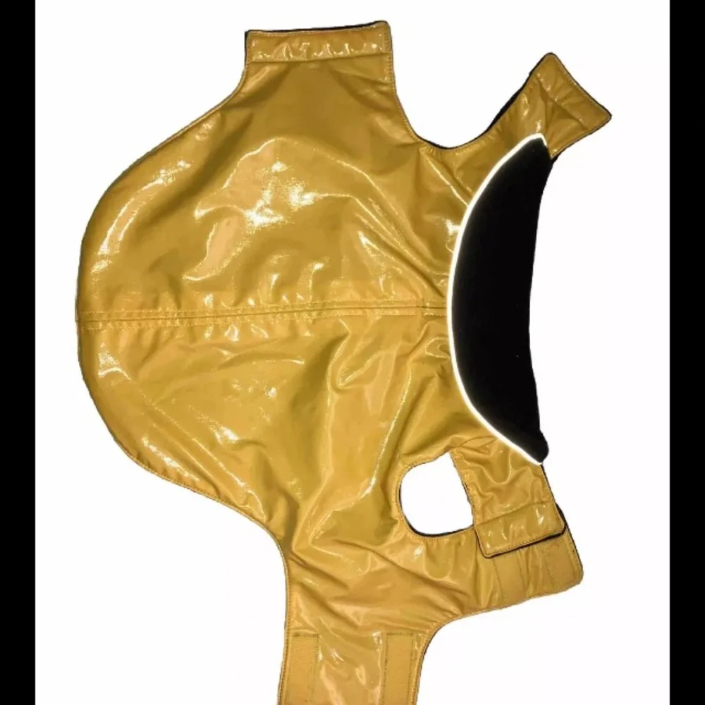 Legitimutt Yellow Dog Raincoat 14” Waterproof Fleece Lined Adjustable Leash Hole